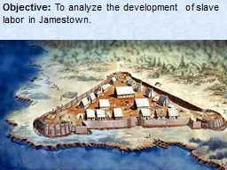 Objective:  To analyze the development of slave labor in Jamestown.