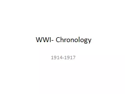 WWI- Chronology 1914-1917