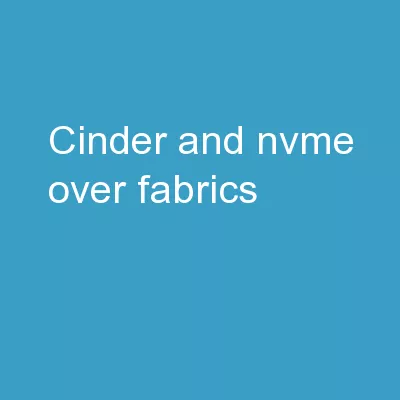 Cinder and NVMe-over-Fabrics