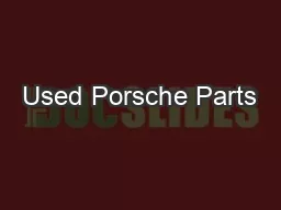 Used Porsche Parts