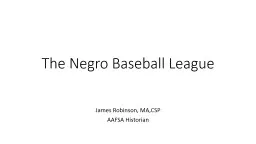 The Negro Baseball League