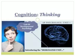 ap psychology:  Unit 7 Cognition