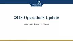 2018 UAS Updates Jakee Stoltz – Director of Operations