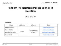 Random RU selection process upon TF-R reception