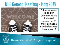 NHS General Meeting – May 2018