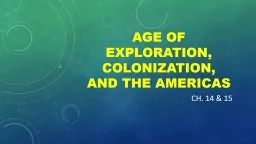 Age of Exploration, colonization, and the Americas