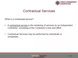 Contractual Services What is a contractual service?