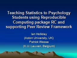 Teaching Statistics to Psychology Students using Reproducible