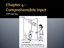 Chapter 4 – Comprehensible Input