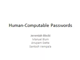 Human-Computable Passwords