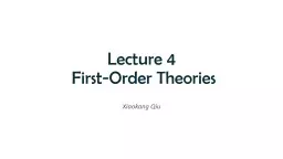 Lecture 4  First-Order Theories