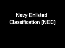 Navy Enlisted Classification (NEC)