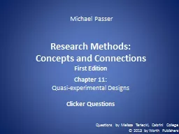 Research Methods:  Concepts and Connections