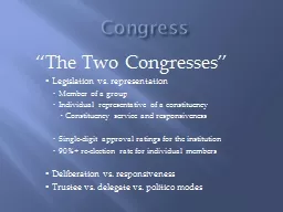 Congress “The Two Congresses”