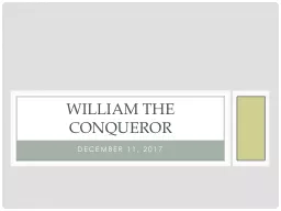December 11, 2017 William the Conqueror