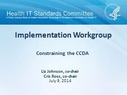 Constraining the CCDA Implementation Workgroup