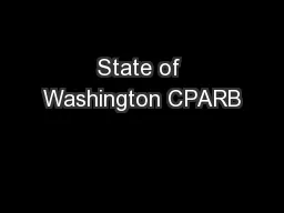 State of Washington CPARB
