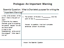 Prologue: An Important Warning
