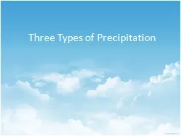 Three  Types of  Precipitation