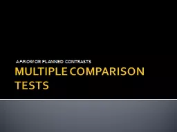 MULTIPLE COMPARISON TESTS
