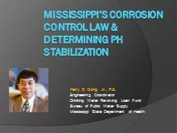 Mississippi’s Corrosion control law & determining ph stabilization