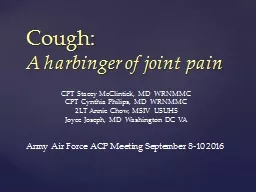 Cough: A harbinger of joint pain