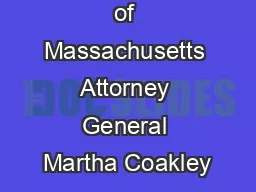 © 2014 Office of Massachusetts Attorney General Martha Coakley