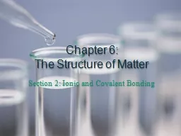 Chapter 6:  The Structure of Matter
