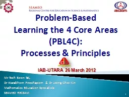Problem-Based  Learning the 4 Core Areas (PBL4C):