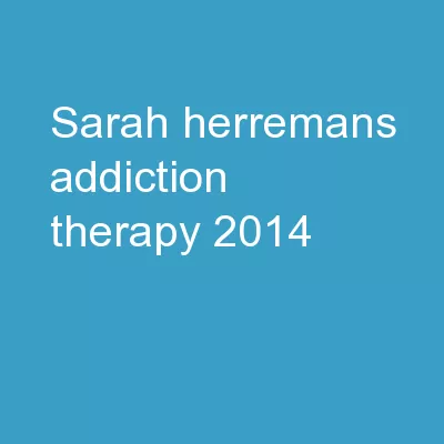 Sarah Herremans Addiction Therapy-2014