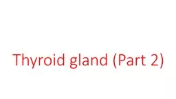 Thyroid gland (Part 2) Thyroid Gland