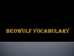 Beowulf Vocabulary Lament