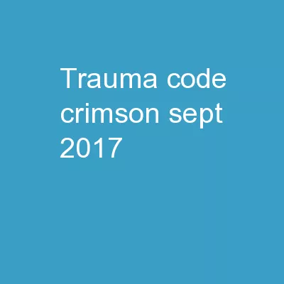 Trauma Code Crimson Sept 2017