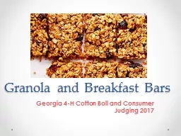 Granola and Breakfast Bars