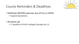 Course Reminders & Deadlines
