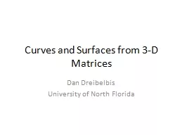 Curves and Surfaces from 3-D Matrices