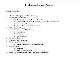 9   Genomics and Beyond Brief Chapter Outline