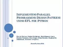 Implementing Parallel Programming Design Patterns using EFL for Python