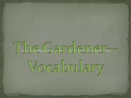 The Gardener--Vocabulary