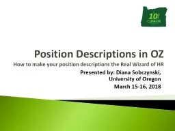 Position Descriptions in OZ