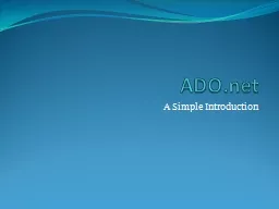 ADO.net A Simple Introduction