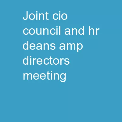 Joint CIO Council and HR Deans & Directors Meeting
