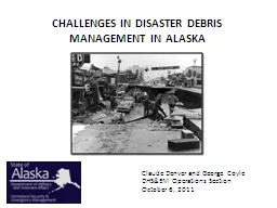 CHALLENGES IN DISASTER DEBRIS MANAGEMENT IN ALASKA