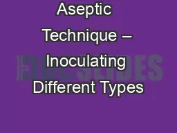 Aseptic  Technique – Inoculating Different Types