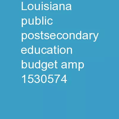Louisiana Public Postsecondary Education Budget &