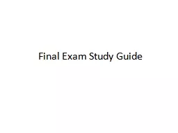 Final Exam Study Guide __________________________