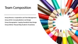 Team Composition Group Director: Cooperation and Time Management