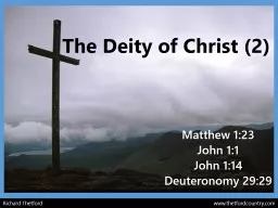 The Deity of Christ (2) Matthew 1:23