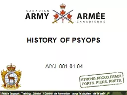HISTORY OF PSYOPS AIYJ 001.01.04
