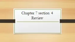 Chapter 7 section 4 Review